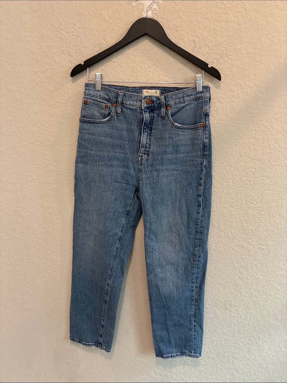 Madewell Cropped High-Rise Blue Denim Jeans